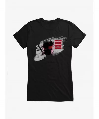 Discount Sale G.I. Joe Snake Eyes Painted Silhouette Girls T-Shirt $9.56 T-Shirts