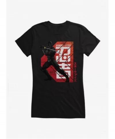 Festival Price G.I. Joe Snake Eyes Key Art Stance Girls T-Shirt $7.37 T-Shirts