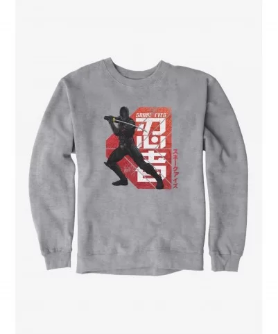 Trendy G.I. Joe Snake Eyes Key Art Stance Sweatshirt $10.92 Sweatshirts