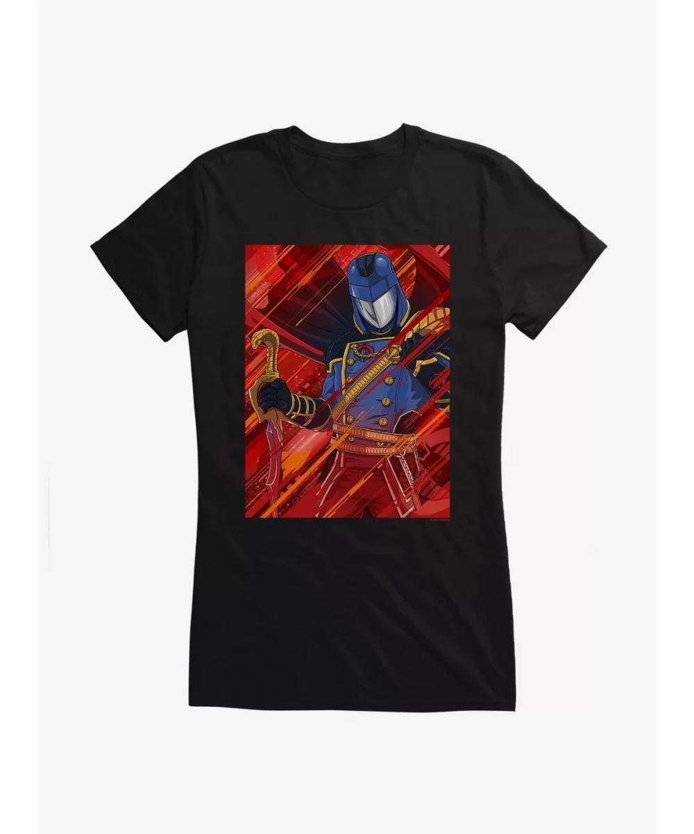 Discount Sale G.I. Joe Cobra Commander Portrait Girls T-Shirt $7.57 T-Shirts