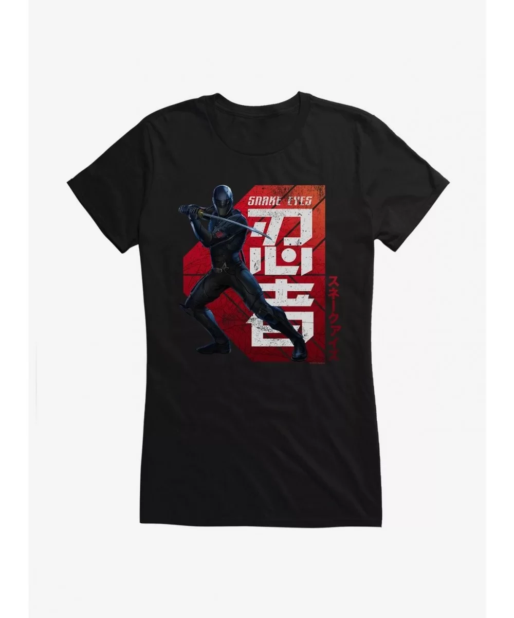 Limited-time Offer G.I. Joe Snake Eyes Defense Stance Girls T-Shirt $6.57 T-Shirts