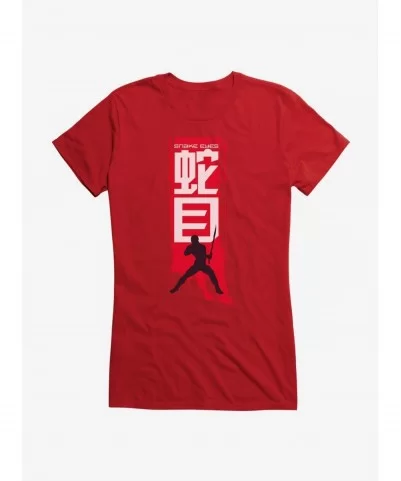 Flash Sale G.I. Joe Snake Eyes Stance Silhouette Banner Girls T-Shirt $7.77 T-Shirts